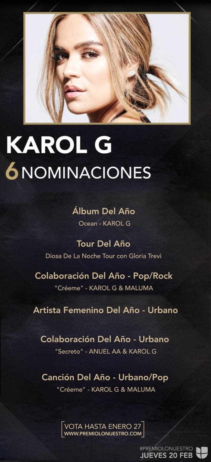 KAROL G AMONG THE TOP NOMINEES FOR PREMIO LO NUESTRO 2020 WITH 6 NOMINATIONS PERFORMS HER GLOBAL HIT “TUSA” ON THE TONIGHT SHOW STARRING JIMMY FALLON karol-g-premio-lo-nuestro-2020