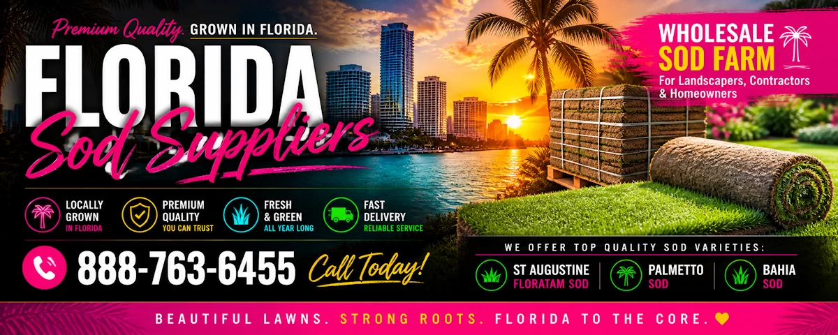 Florida Sod Suppliers - Wholesale Sod Farm in Florida - Call 888-763-6455