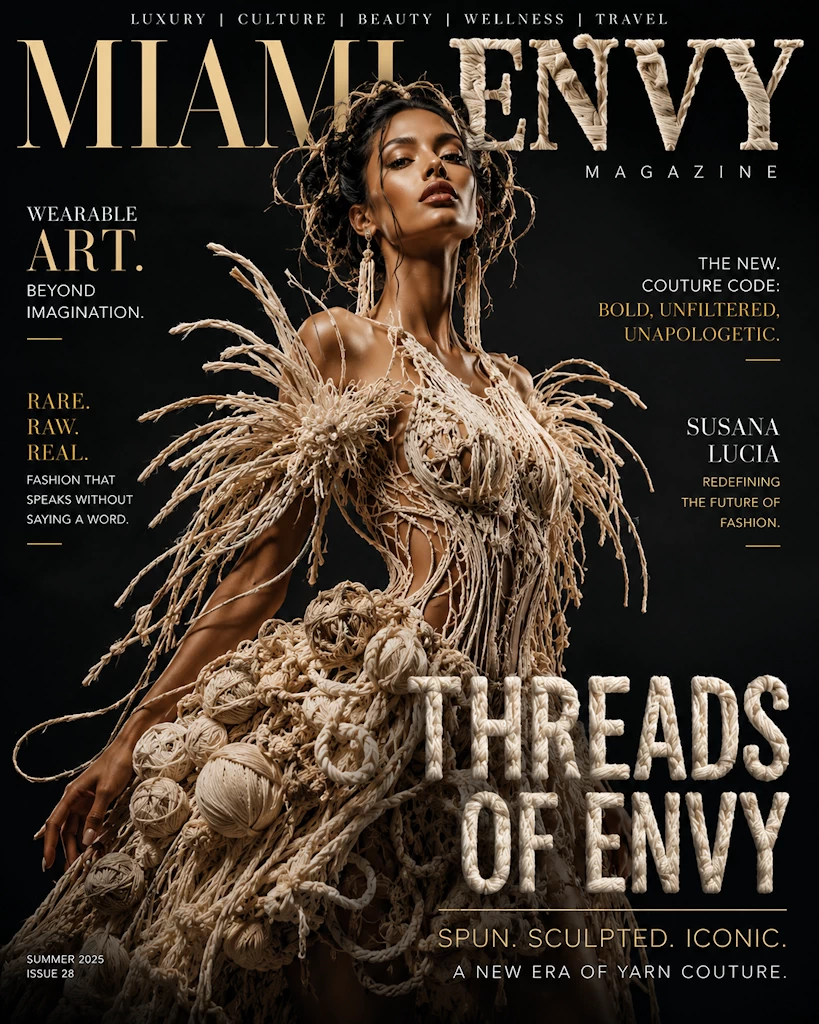 Avant-garde yarn couture by Susana Lucia
