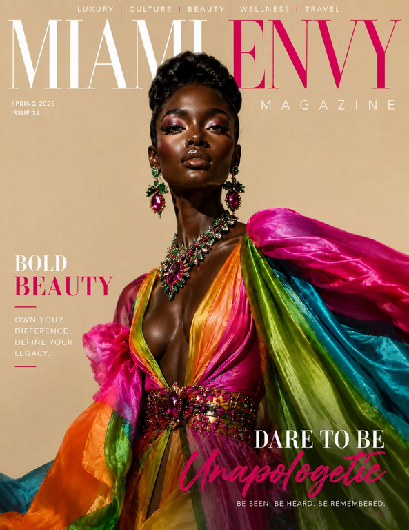 Luxury couture magazine cover with bold unique model styling