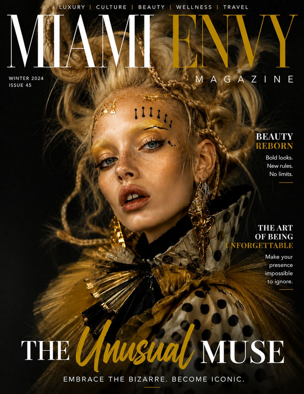 High fashion beauty cover with strange and unforgettable styling