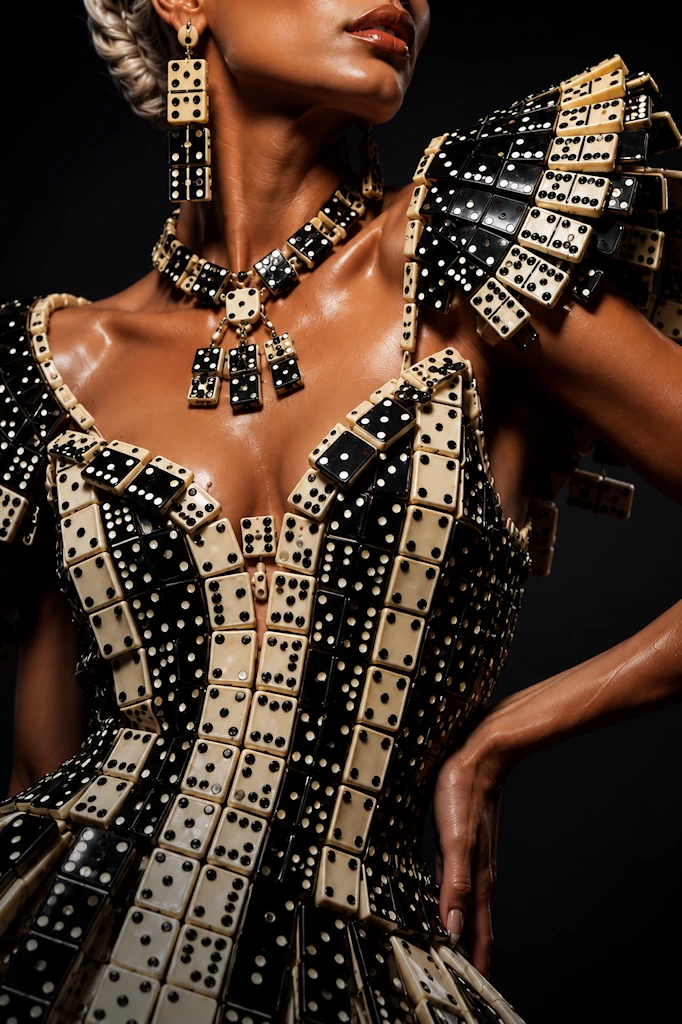 Domino couture closeup
