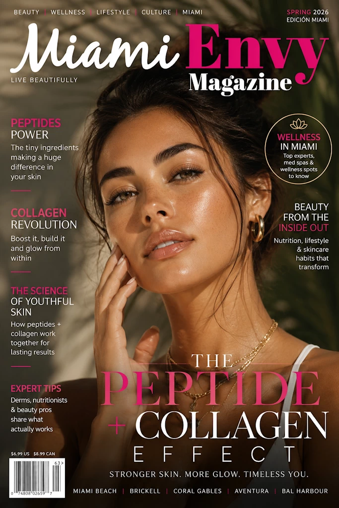 Miami Envy Magazine peptide collagen beauty editorial cover