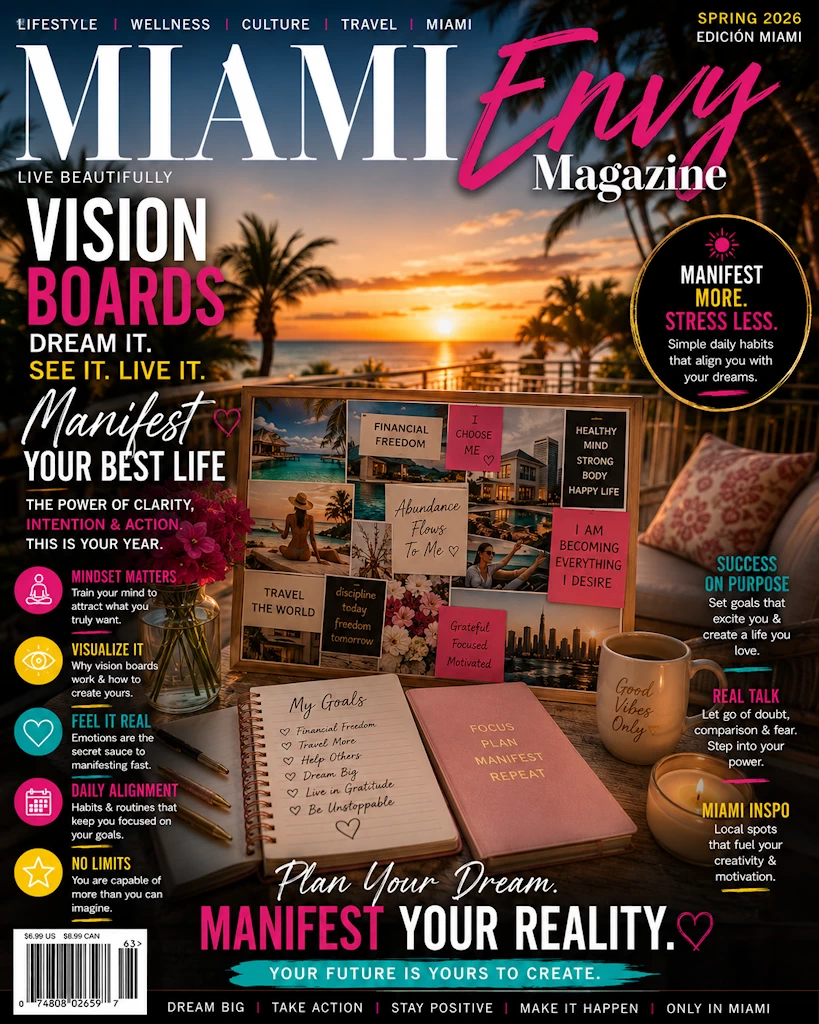 Vision board and mindful planning for personal growth