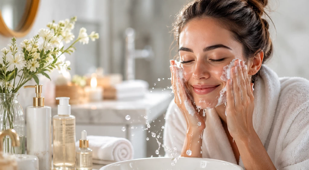 Glowing complexion skincare routine